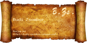 Budi Zsombor névjegykártya